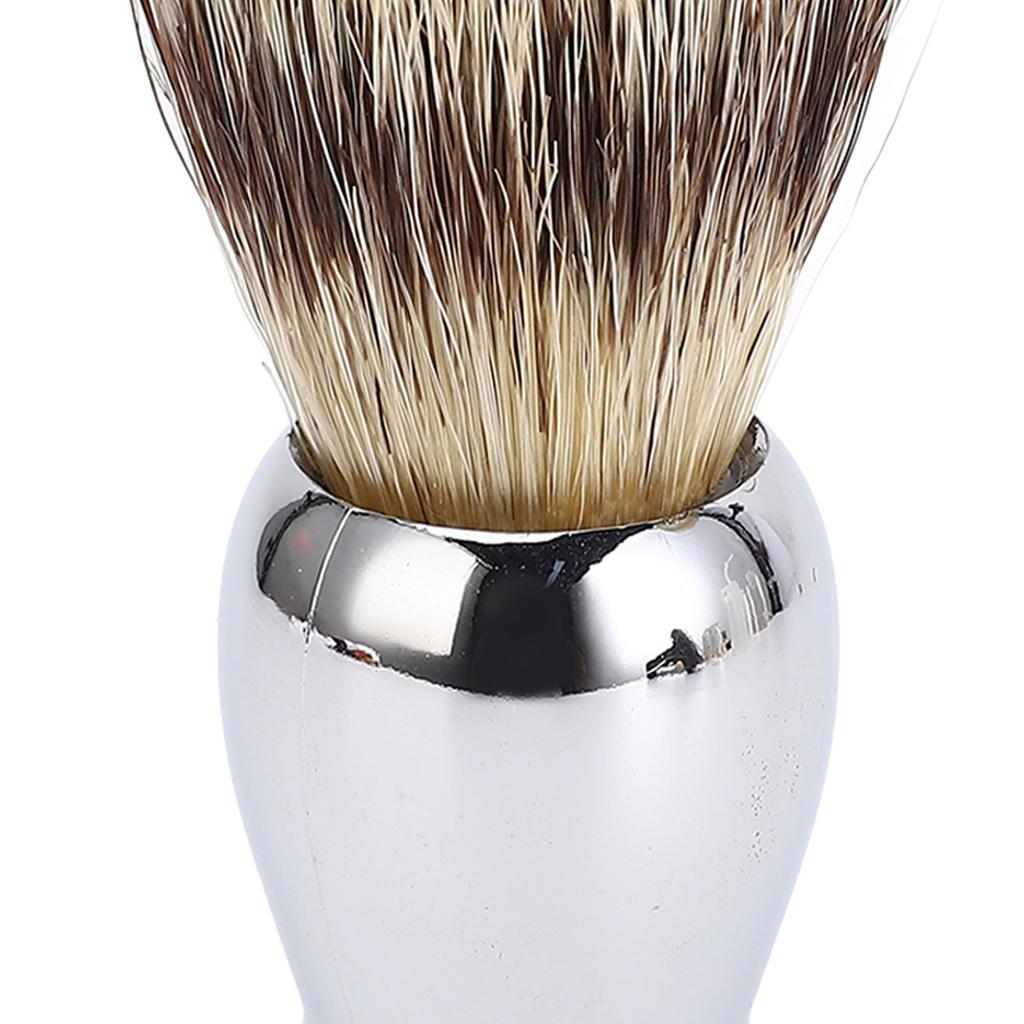 2 peças Escova de barbear longa macia e densa escova de cabelo masculino espumante creme espuma barbear escova de barba com cabo