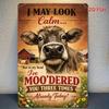 1pc Retro Farm Cow Metal Sign, 2D Flat Nostalgic Wall Art, 7.87x11.81in Durable Iron Plaque, Indoor & Outdoor Hanging Decor