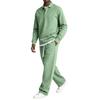Men's 2 Piece Casual Set Long Sleeve Top and Drawstring Elastic Waist Cargo Pants for Outdoor Sports
