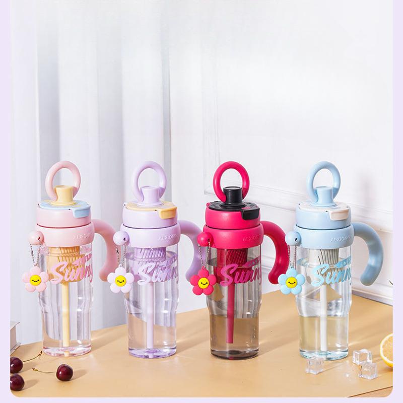 Large Capacity 1200ml Luxury Plastic Water Bottle With Straw And Tea Filter Portable Leak Proof Tumbler Cup For Summer Outdoor Travel MIT