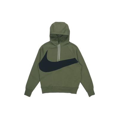 Sudadera con capucha de forro polar con estampado de logotipo grande y tecnología Swoosh de Sportswear para hombre, color verde militar, DD8223-326
