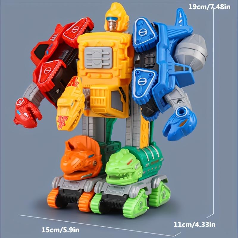 5in 1 Dinosaur Transforming Toys for Boys Dinosaur Car Action Figures Transform Dino Robot Children Educational Fine Motor Skill Take Apart Toys