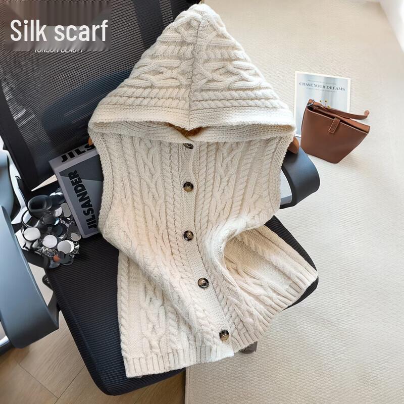 Women s Hooded Knit Vest One Size
