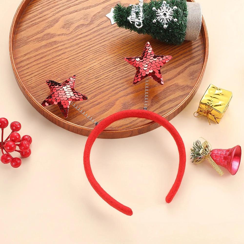 Christmas Headband Decoration for Kids Adult Cute Hair Accessories Costume Prop Christmas Decoration 2026 Navidad красный