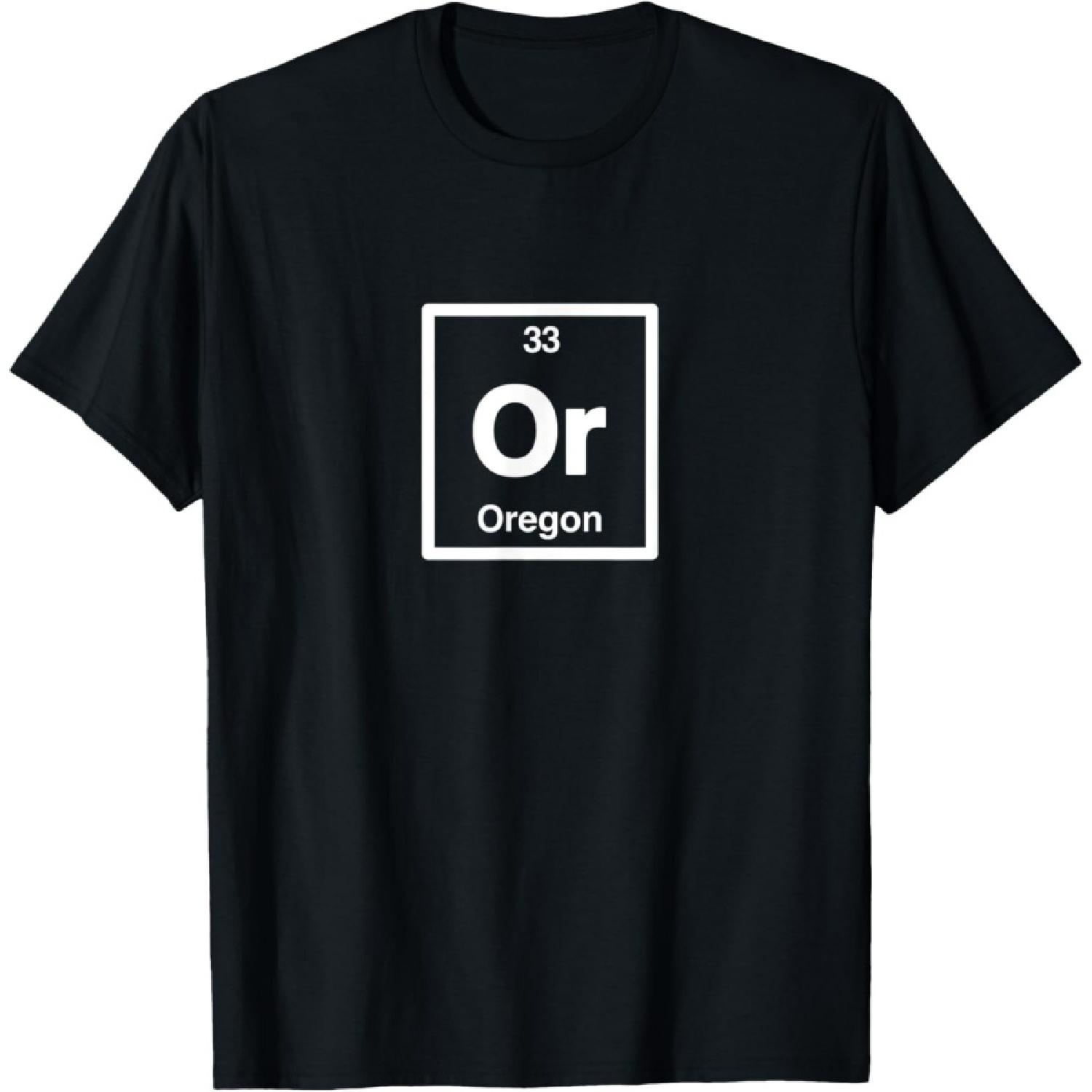 Oregon, OR, Periodic Table Element, 33rd State - Science T-Shirt S