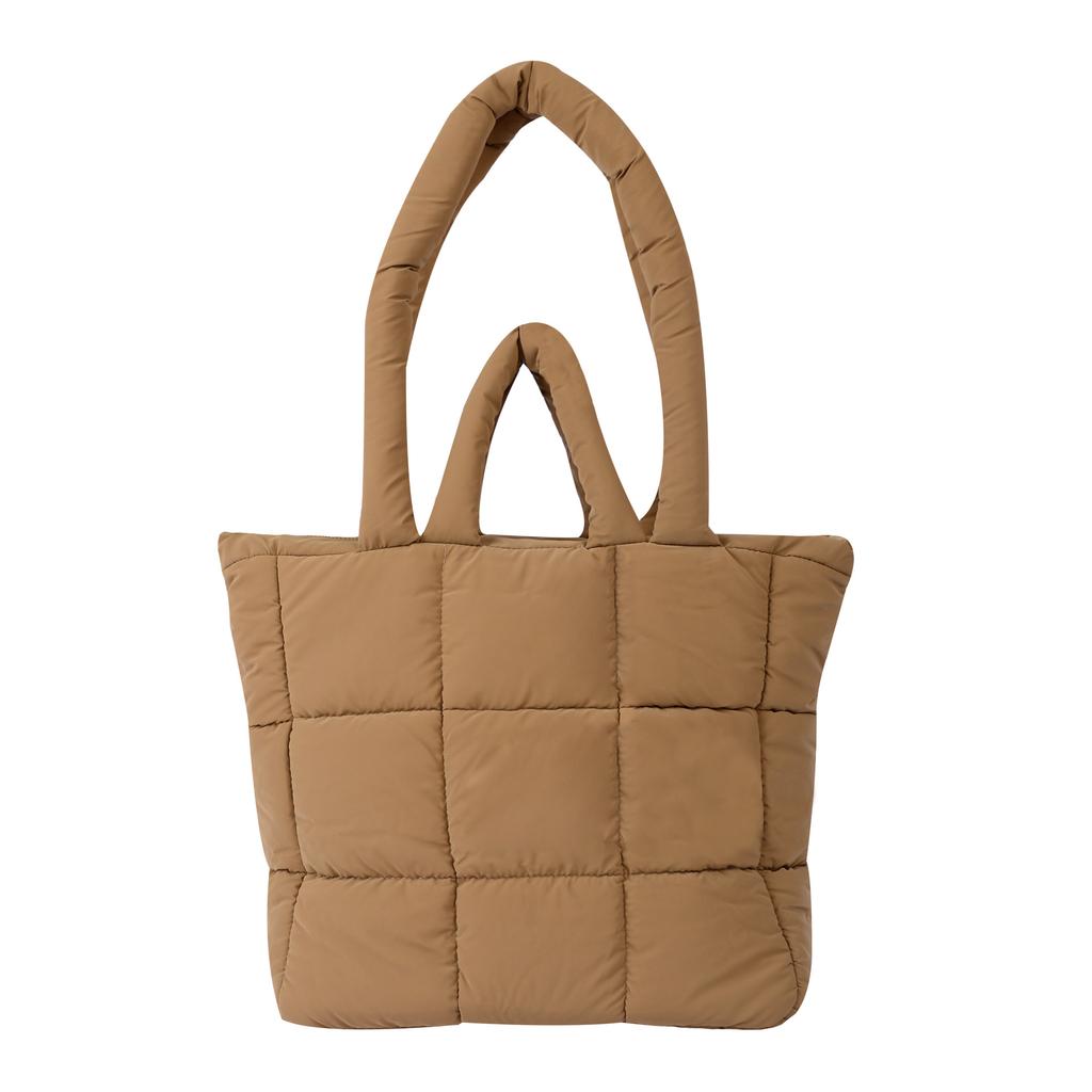 Down Tote Bag Women'S Large-Capacity Cloud Bag Fashionable Versatile Nylon Cloth Portable Shoulder Bag
