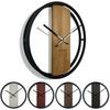 Wooden loft oval brown wall clock 50cm
