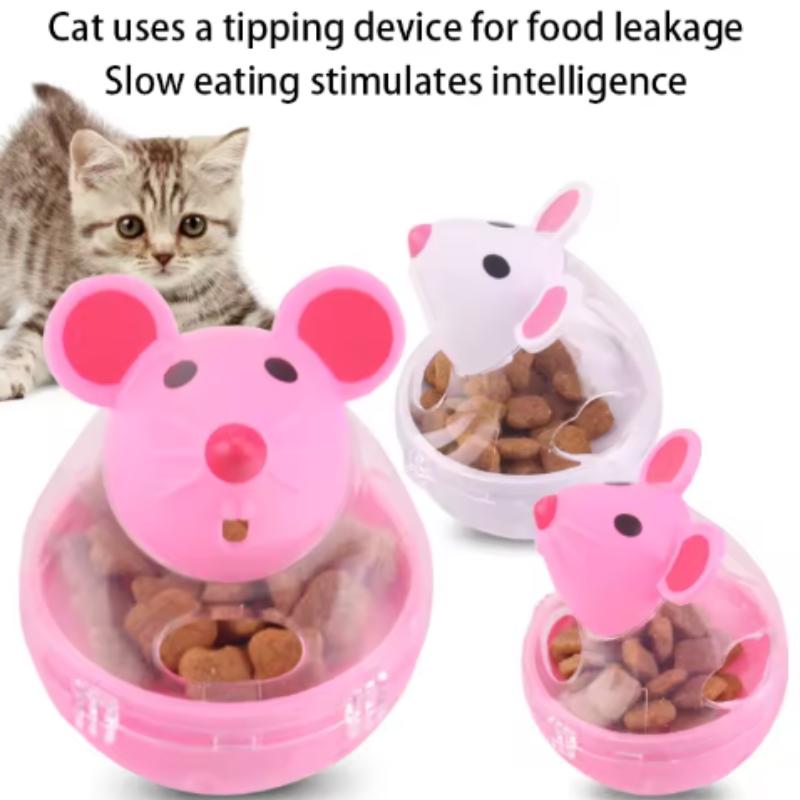 Pet Feeder Cat Toy Mouse Rolling Food Dispenser Bowl with Leakage Feature Funny Training Play Tool And Cats Pet Supplies
