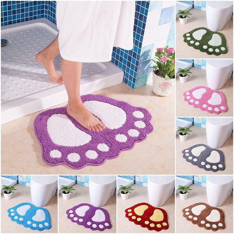 Absorbent Foot Nonslip Shape Bath Bathroom Bedroom Floor Shower Soft Mat Rug
