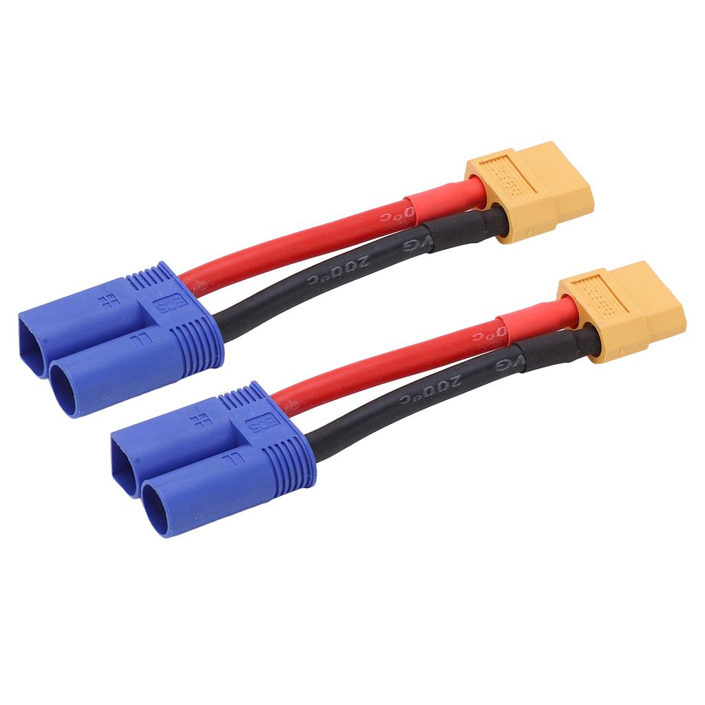 2pcs XT60 Female to EC5 Male Connector Adapter Cable 12AWG Silicone Wire for RC Car Airplane 3.74in