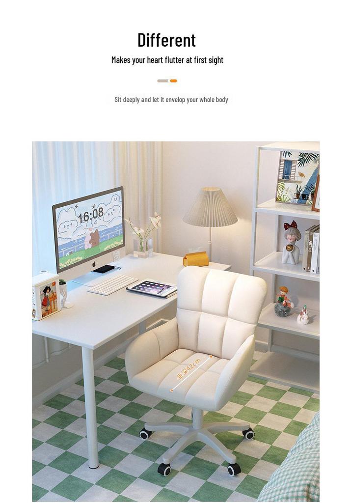 Ergonomic Swivel Desk Chair: Adjustable Height, Comfy for Office, Home & Bedroom