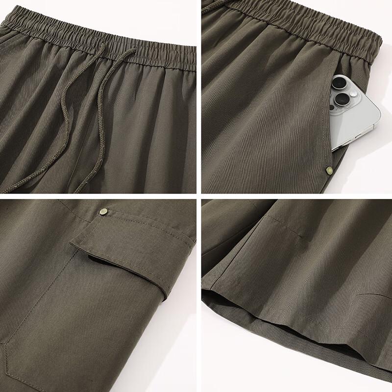 Jeep Men's Pure Cotton Loose Fit Cargo Shorts