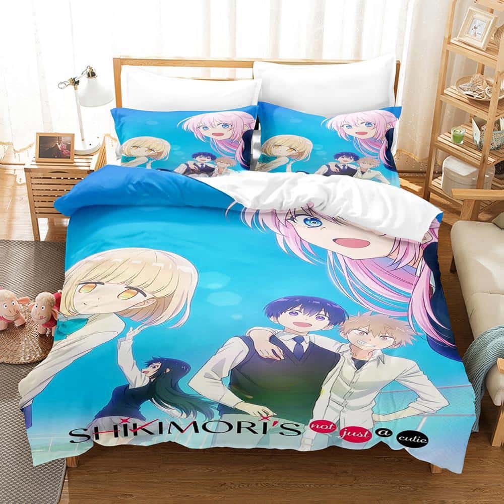 New Shikimori's Not Just a Cutie Bedding Set Cartoon Anime Three-piece Set Adult Kid Bedroom Duvet Cover Sets 3D Kawaii Girls