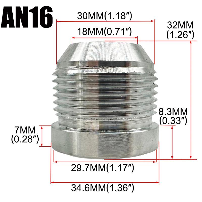 AN3 AN4 AN6 AN8 AN10 AN12 AN16 AN20 Male Weld On Fitting Adapter Weld Bung Aluminum Fuel Hose Pipe Tube Straight Fitting Silver