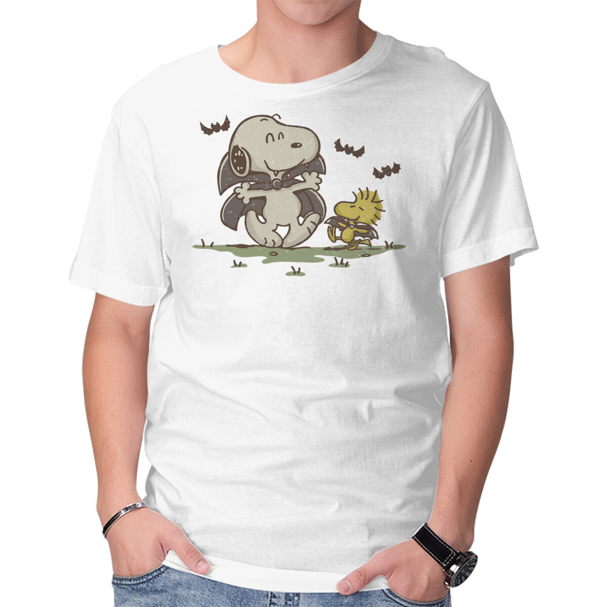 Unisex Crew Neck T-Shirt Spooky Costumes Graphic Short Sleeve Casual Tee XL
