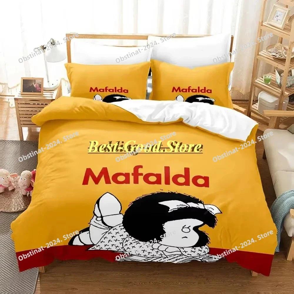 Cute Girl Mafalda Bedding Set Duvet Cover Full Queen King Size Pillowcase Bed Printed Bed Set For Aldult Kid Bedroom Single Twin