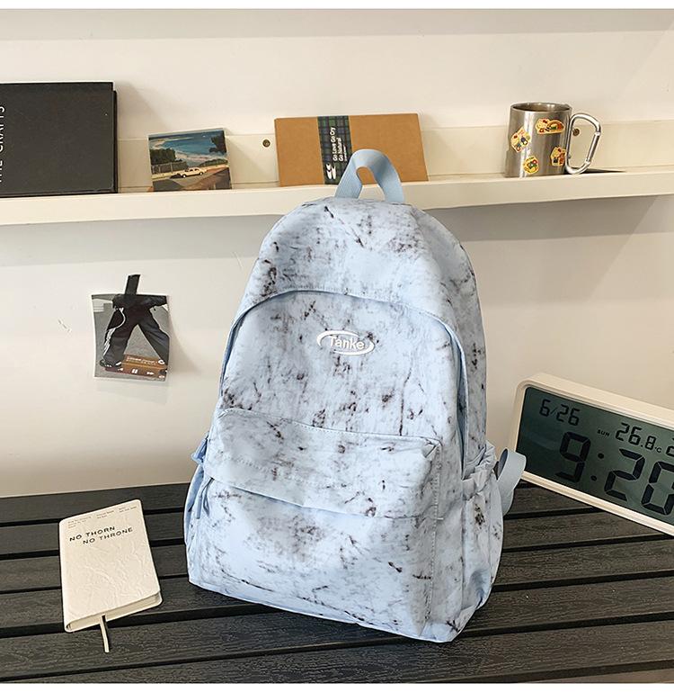 Schoolbag schoolbag college student simple Korean version tie-dye high school backpack large capacity junior high school Japanese ins versatile