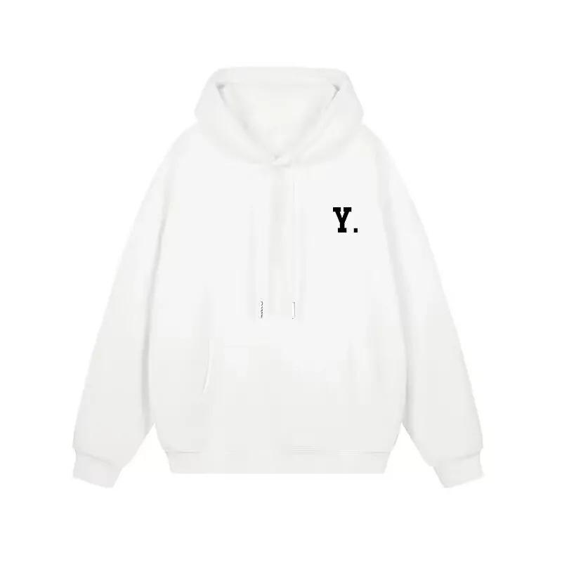 Silver Fox Velvet Korean Style Letter Print Hooded Sweatshirt for Women & Men - Casual Autumn/Winter Jacket