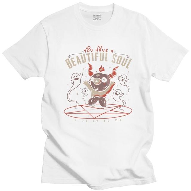 Man T Shirt Funny Baphomet Evil Satan Demon Tops Male Women Harajuku Cartoon GraphicTee Lucifer Goat Tshirt Short Sleeved Tees