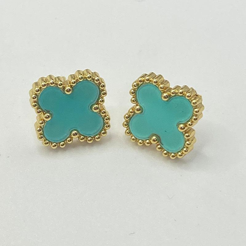 High-end Fashion Lucky Four-leaf Clover Titanium Steel Earrings Light Luxury Earrings New Versatile Women's Earrings