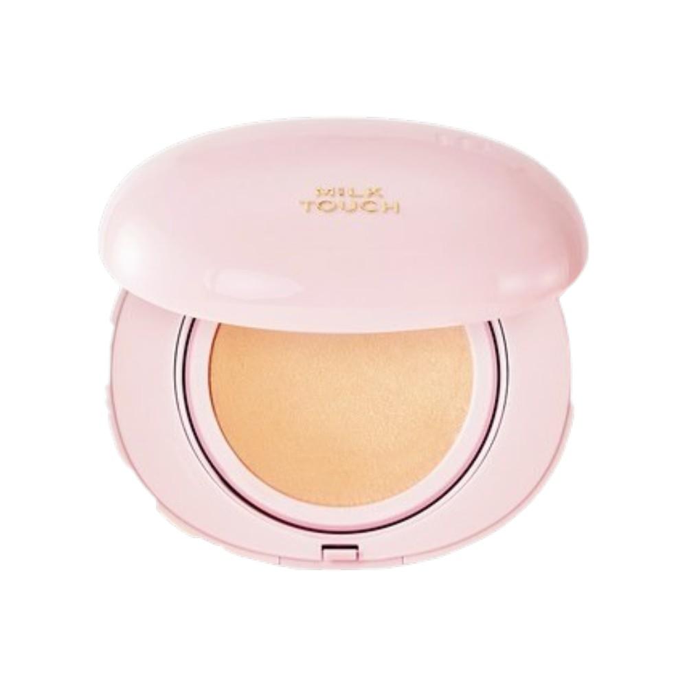 Milk Touch All Day Skin Fit Milky Glow Cushion Set 02 Vanilla Ivory Foundation with Refill 30g
