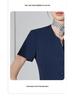 Women's Dark Blue Short-Sleeved Suit Set - Summer Professional Attire for Hotel and Jewelry Store Front Desk.