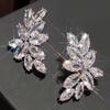 Huitan Elegant Fashion Women Stud Earrings for Lady Engagement Party Inlaid Marquise Shiny CZ Lady Charming Accessories JewelryGood Product
