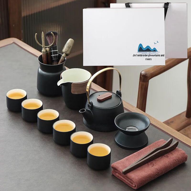 Zen Black Pottery Kung Fu Tea Set