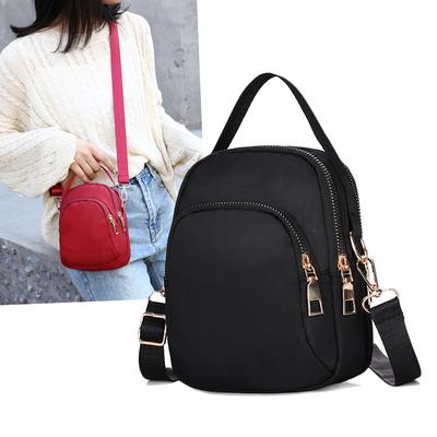 Fashion Women'S Shoulder Bag Multifunctional Wallet Nylon Oxford Cloth Messenger Bag Zipper Mobile Phone Handbag Wrist Purse