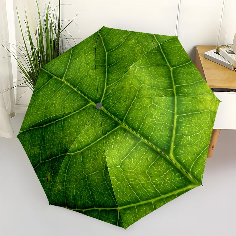 1 PC Automatic Folding Umbrella -Slices of plantsPattern,Portable & Foldable Design with 8 Ribs,Christmas Birthday Gifts
