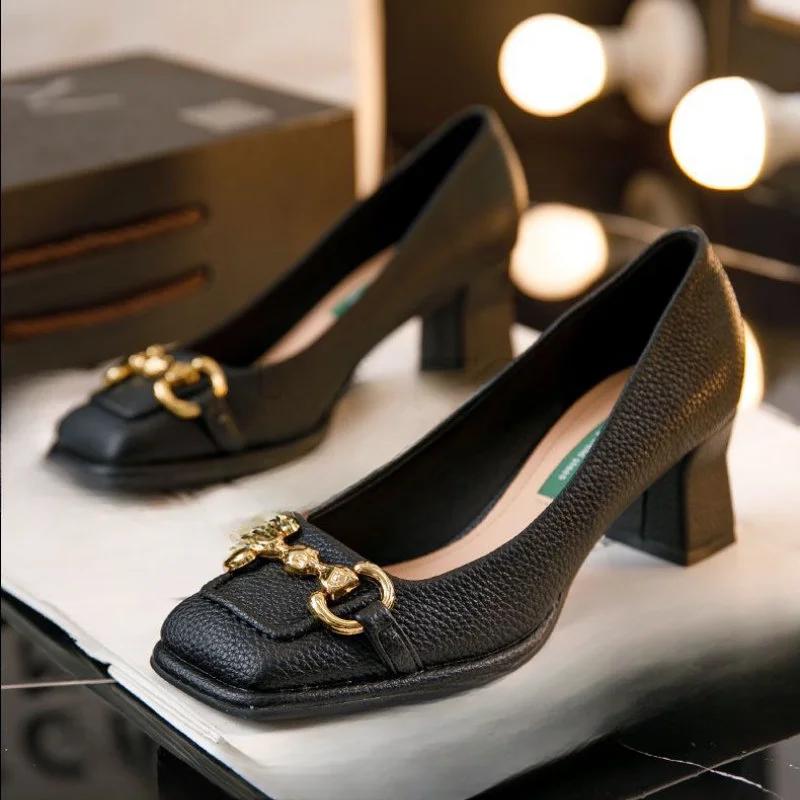 Mote 2024 sommer ny mote komfortable damesko med firkantet tå, casual, lav utringning