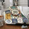 Happy 70Th Birthday In 1956 Throw Blanket Warmthful Decor For Sofa Couch Office Bed Picnics Allseason Use Playful Design Unique Gift For Family And
