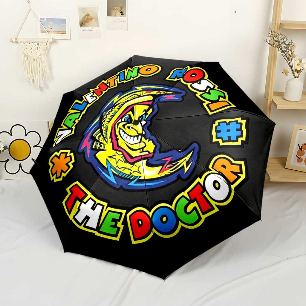 Colorful Cartoon Face Portable Automatic Umbrella with 8-Rib Compact Design for Women/Men Outdoor Accessory Best for Christmas