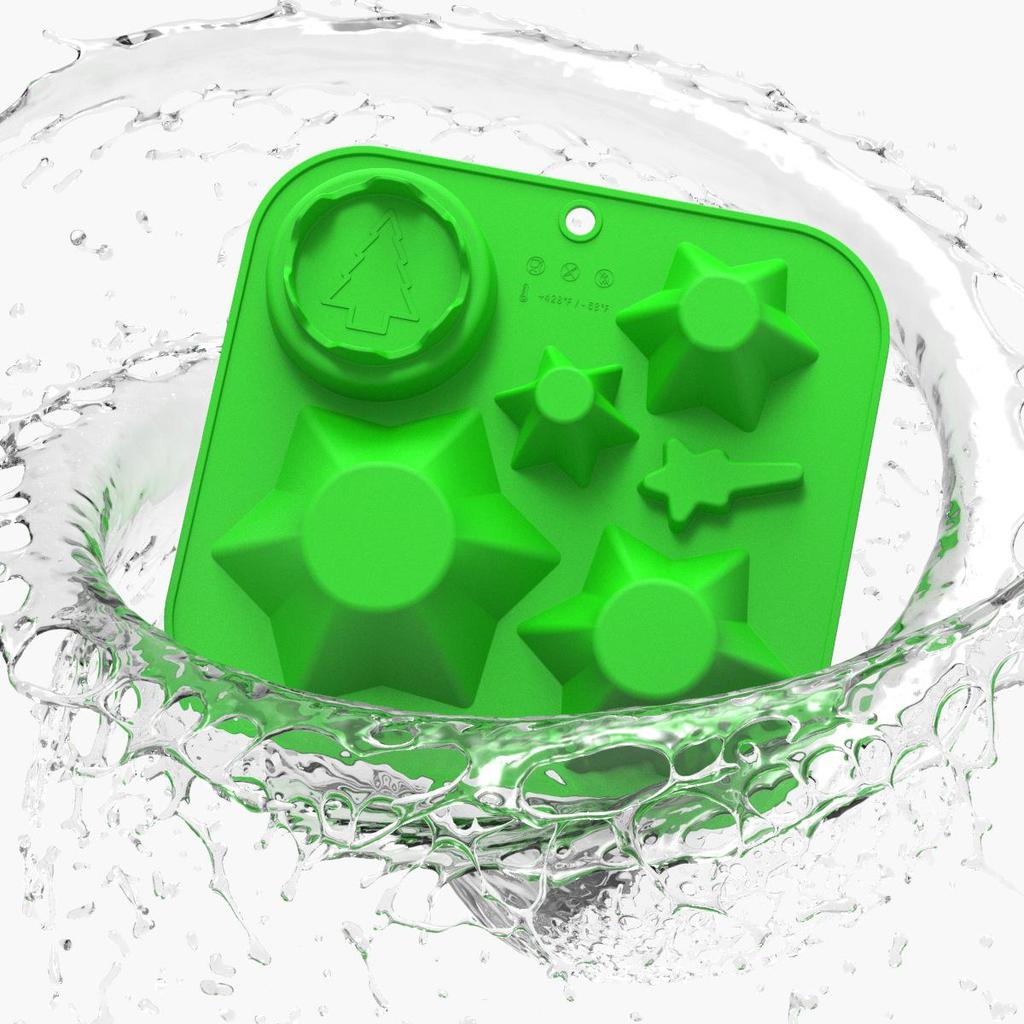 Christmas Silicone Mold: 5-Cavity for Tree, Gloves & Figurines