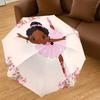 1PC Ballerina Flowers Umbrella-8-Rib Reinforced, Automatic Open, Lightweight & Durable, Cute Fashion Accessory for Outdoor, Beach or Casual Use, Beach