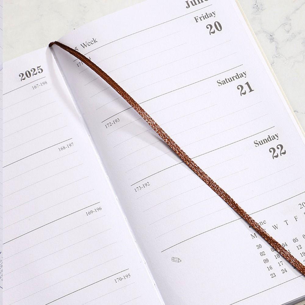 Wear-resistant 2025 Daily Planner Thick Paper Agenda Notepad Portable Lined Notebook  Work