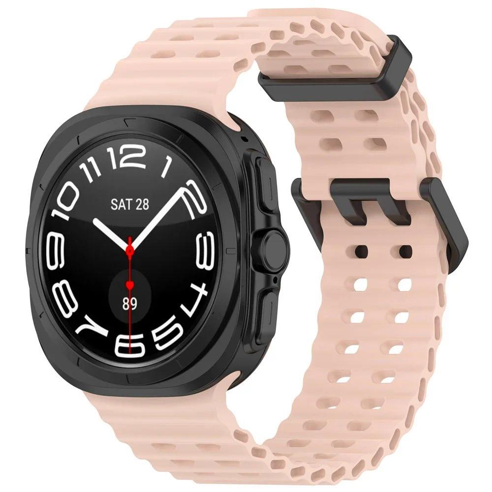 Sport Band For Samsung Galaxy Watch Ultra 47mm silicone Bracelet NO Gaps Ocean Watchband aquatics Watch 7 47mm Official Strap
