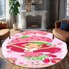 1pc Princess Strawberry11 Carpet, Round Rug, Comfortable, Suitable for Entryways, Living Rooms, Office, And Bedrooms, Christmas Decoration