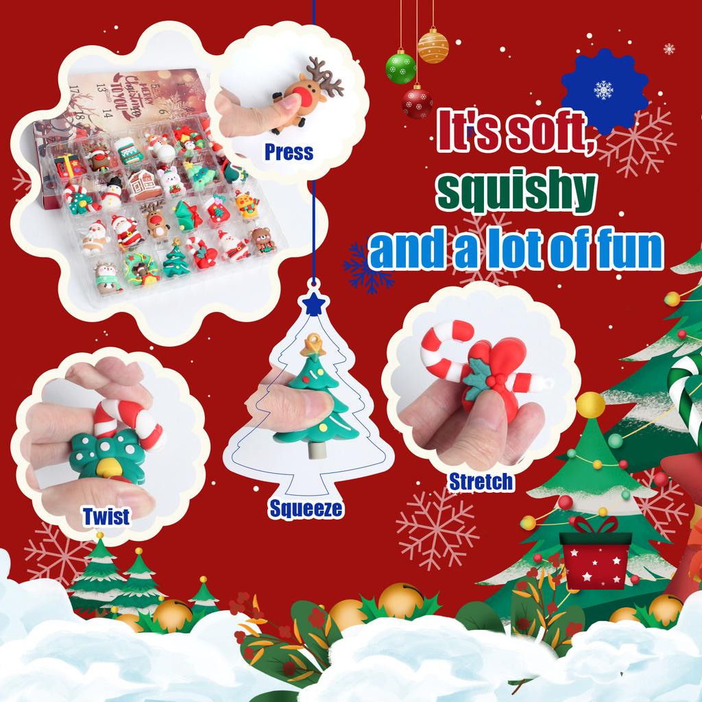 3D Stereo Christmas Collectible Doll Figures Advent Calendar Classic Doll Countdown Calendar for Boys Girls Xmas Party Favor