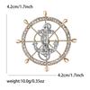 Creative Alloy Full Drill Rudder Anchor Brooch Navy Style Exquisite Men'S Clothing Brooch Ornament Pin