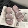 Bow thick bottom heightening women's cool slippers summer new wear heightening fairy style versatile flip-flops female tide