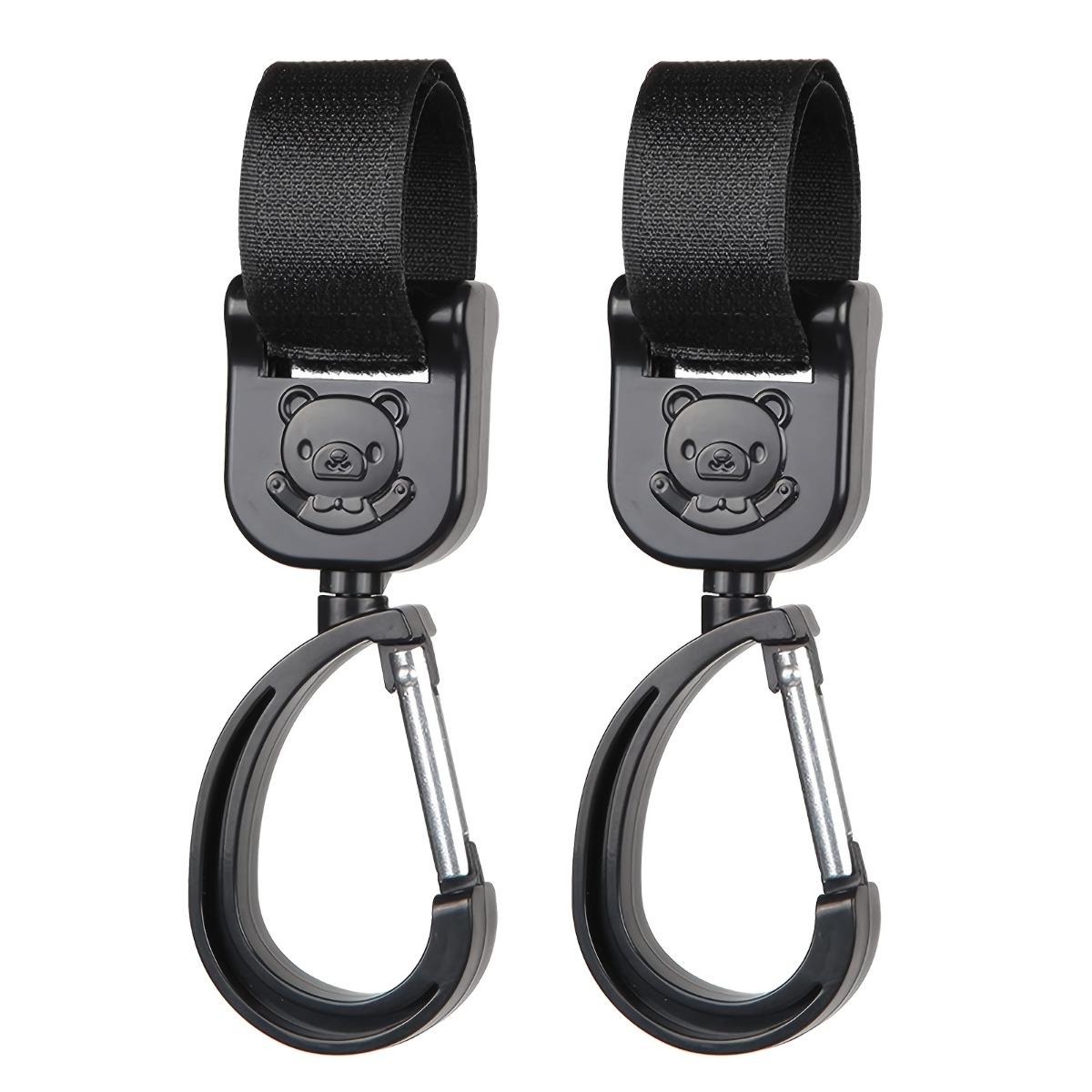 

Pack of 2: 360-Degree Rotating Hooks—Multi-Purpose Stroller Hooks for Diaper Bags, Wallets, and Accessories чорний