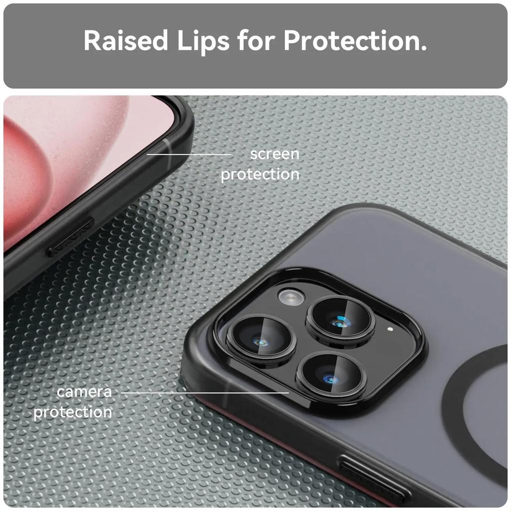 Magnetic Phone Case For iPhone 15 Pro Max Matte Magnetic Protective Cover