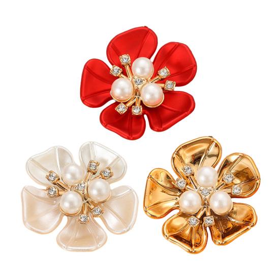 

3 шт. Декорации Цветы из Искусственного Жемчуга Стразы Цветочные Аксессуары для Бижутерии DIY Craft Украшения Брошь Аксессуары для Волос