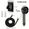 Handgehaltener Druck-Duschkopf, Vier Duschmodi, Ionisator, Ein/Aus-Schalter, Filter-Massagegerät mit Schlauch & Verstellbarem Halter, Nur zur Duschverwendung