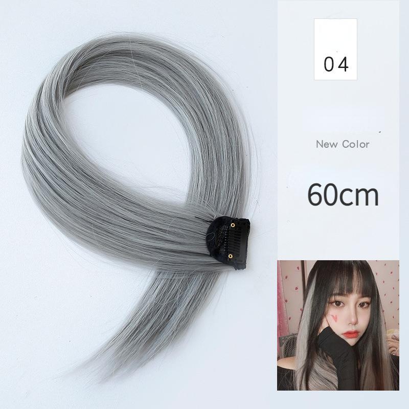 Gradiente invisível sem emenda natural cabelo de uma peça pendurado orelhas tingimento sintético peruca para cor cabelo longo destacando