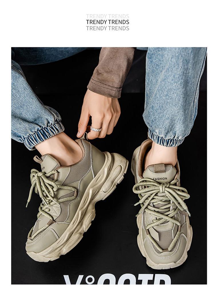 Men's Autumn Retro Dad Shoes: Trendy, Thick-Soled, Versatile Casual Running Sneakers