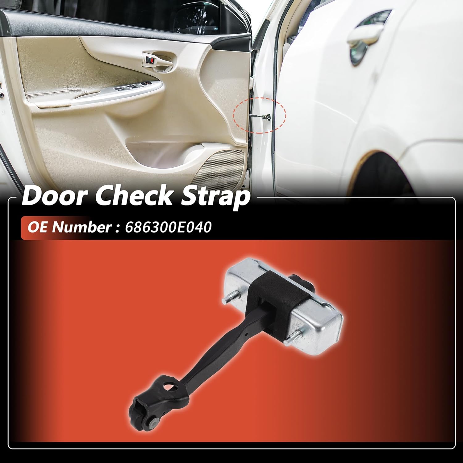 No.686300E040 Right Rear Door Door Check Strap for Toyota Highlander 2008-2013 Door Hinge Stop Stopper Limiter 1 Pcs