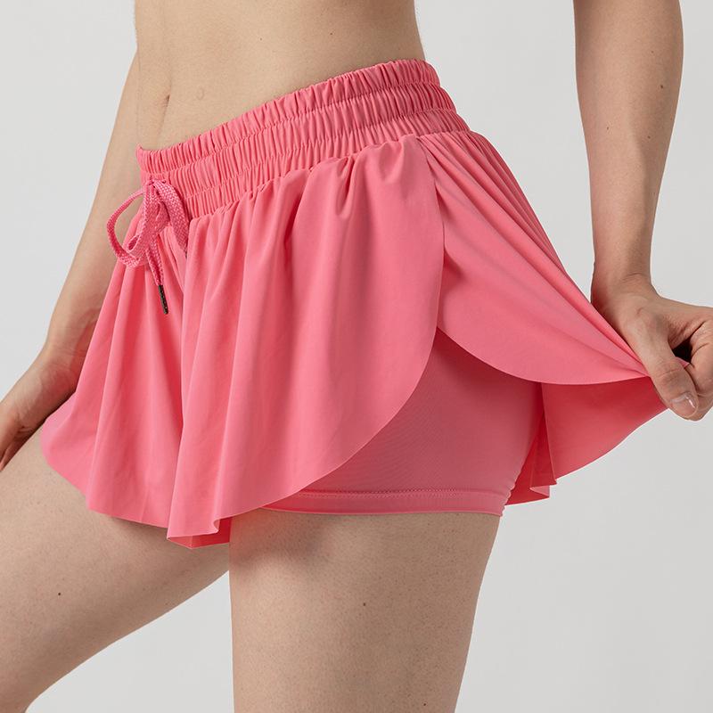 Women's Flowing Sports Shorts Gym Yoga Workout Running Tennis Skirt Comfortable Skirts with Pockets