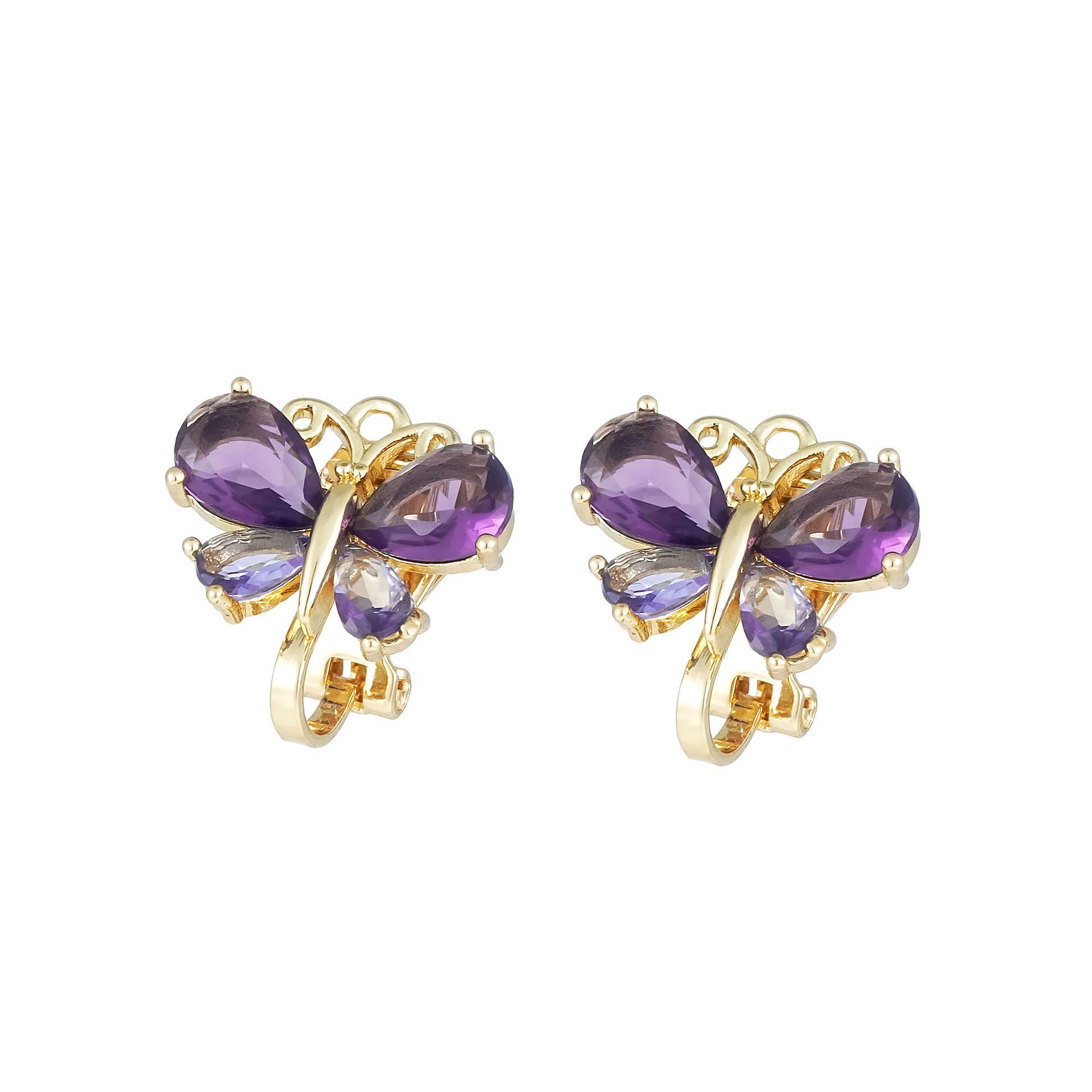 

Fashion Copper Ear Clips, Fashionable Personalized Butterfly Shape Zircon No Ear Piercings Earrings